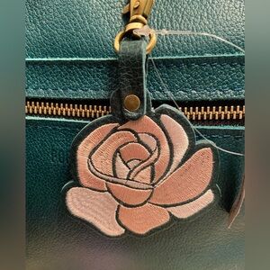 Portland Leather Rose Bag Charm in Dusty Rose Bag Flair - NEW